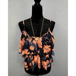 Dressfo FLORAL TANKINI TOP‎ layered Size XXL (US Size 12) adjustable straps